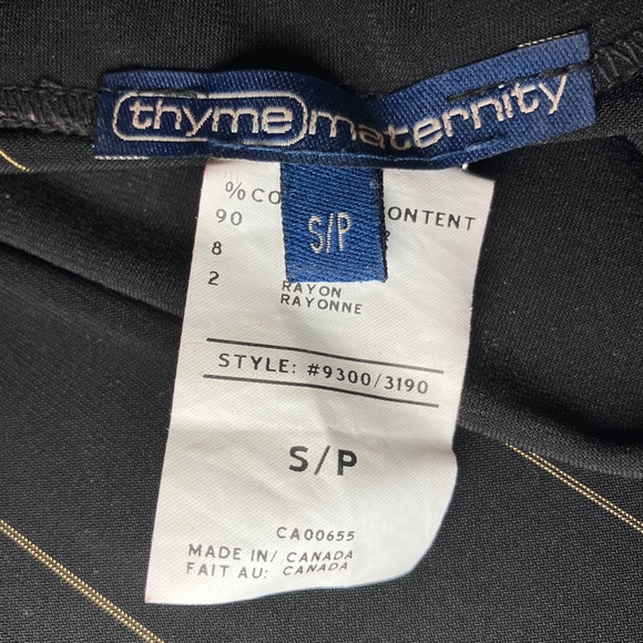 Thyme Maternity Black Skirt/Dress With Tan Pin Stripes - Picture 3 of 4